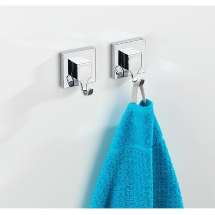 WENKO 22688100-Kabliukas VACUUM-LOC QUADRO ED 6x7 cm sidabrinis/blizgus chromas