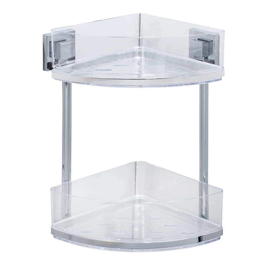 WENKO 22690100 - kampinė lentyna VACUUM-LOC QUADRO ED 28x32,5 cm, sidabro spalvos / blizgus chromas