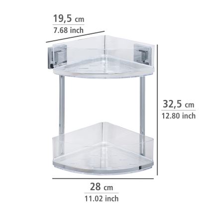 WENKO 22690100 - kampinė lentyna VACUUM-LOC QUADRO ED 28x32,5 cm, sidabro spalvos / blizgus chromas