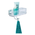 WENKO 22694100-Lentynėlė VACUUM-LOC QUADRO ED 25,5x15 cm sidabrinė/blizgus chromas/skaidri