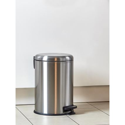 WENKO 22704100 - Šiukšlių dėžė LEMAN 30,5x44 cm nerūdijančio plieno/satinuota/juoda