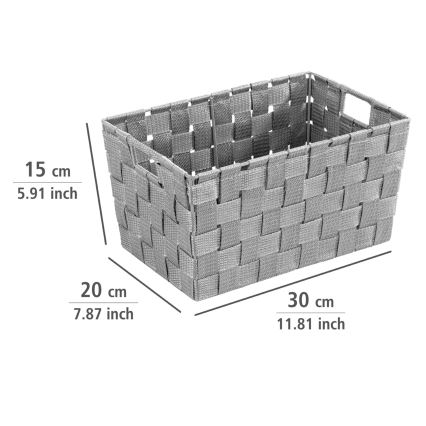 WENKO 22791100 - Krepšys ADRIA 30x20 cm pilkas