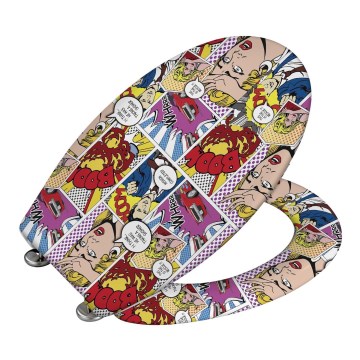 WENKO 22797100-WC tualeto sėdynė POP-ART 45x38 cm margaspalvė/sidabrinė