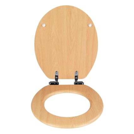 WENKO 22979100-WC tualeto sėdynė NATŪRALUS BUKAS 35,5x42,5 cm ruda/sidabrinė