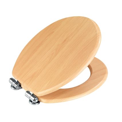 WENKO 22979100-WC tualeto sėdynė NATŪRALUS BUKAS 35,5x42,5 cm ruda/sidabrinė