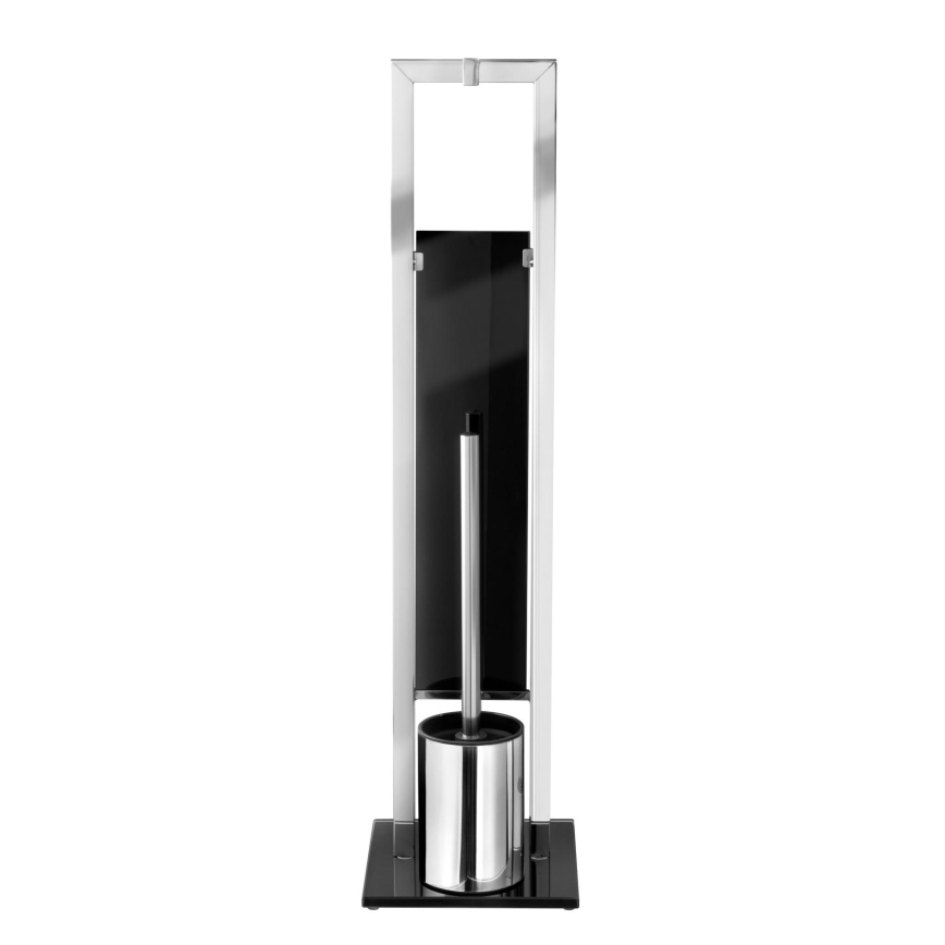WENKO 22983100 - WC šepetys RIVALTA 18x70 cm, iš nerūdijančio plieno, sidabrinis/juodas