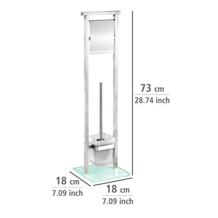 WENKO 22992100 - WC šepetys DEBAR 18x73 cm nerūdijančio plieno/satinuotas/baltas