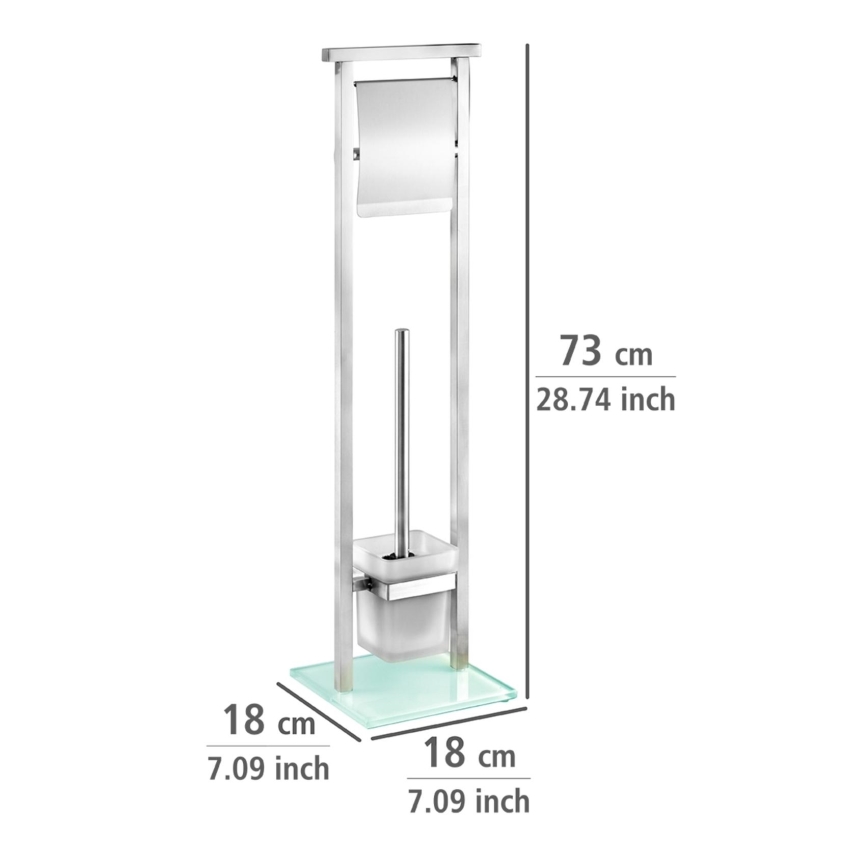 WENKO 22992100 - WC šepetys DEBAR 18x73 cm nerūdijančio plieno/satinuotas/baltas