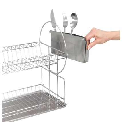 WENKO 2329100 - Indų džiovyklė DUO 21x33 cm nerūdijančio plieno/sidabrinė