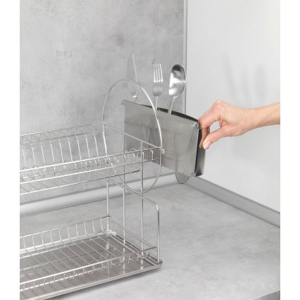 WENKO 2329100 - Indų džiovyklė DUO 21x33 cm nerūdijančio plieno/sidabrinė