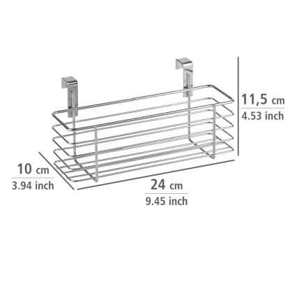 WENKO 2344100 - Krepšelis SLIM 24x11,5 cm blizgus chromas/juodas
