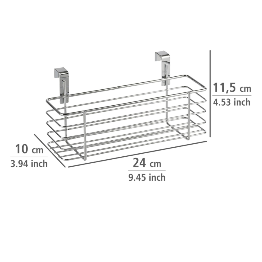 WENKO 2344100 - Krepšelis SLIM 24x11,5 cm blizgus chromas/juodas