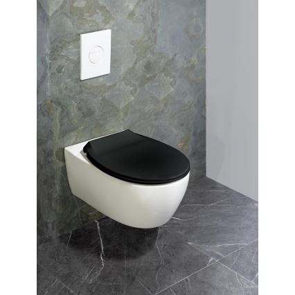 WENKO 23443100-WC tualeto sėdynė KOS 44x37 cm juoda/sidabrinė