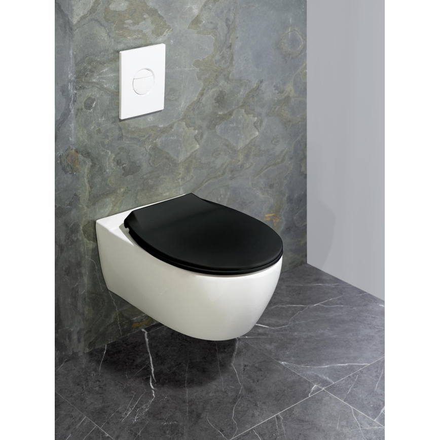 WENKO 23443100-WC tualeto sėdynė KOS 44x37 cm juoda/sidabrinė
