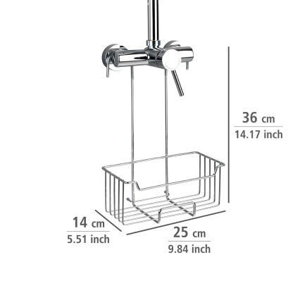 WENKO 23499100 - Dušo lentynėlė MILO 25x36 cm nerūdijančio plieno/sidabrinė/skaidri