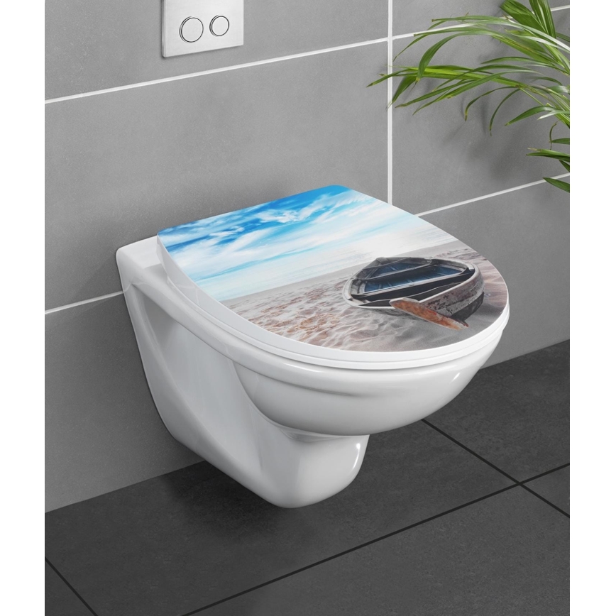 WENKO 23532100-WC tualeto sėdynė 300/350 KG, 36,5x45 cm, įvairiaspalvė/sidabrinė