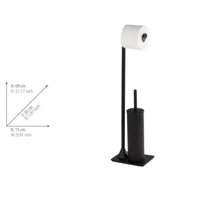 WENKO 23710100 - WC šepetys HELLA 15x69 cm juodas