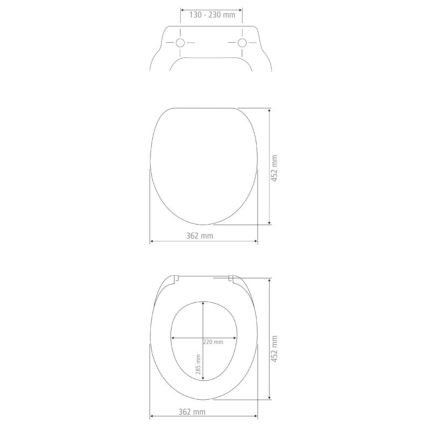 WENKO 23828100-WC tualeto sėdynė SEDILO 45,2x36,2 cm pilka/sidabrinė