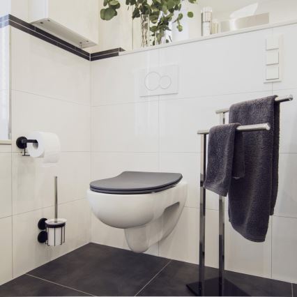 WENKO 23828100-WC tualeto sėdynė SEDILO 45,2x36,2 cm pilka/sidabrinė
