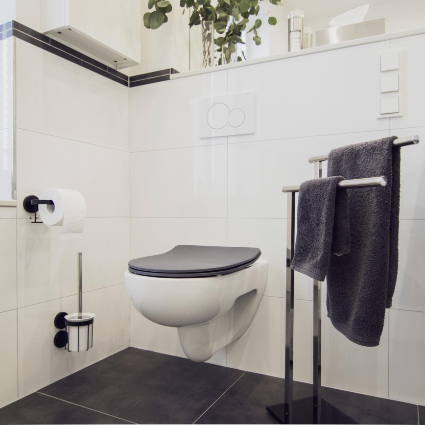 WENKO 23828100-WC tualeto sėdynė SEDILO 45,2x36,2 cm pilka/sidabrinė