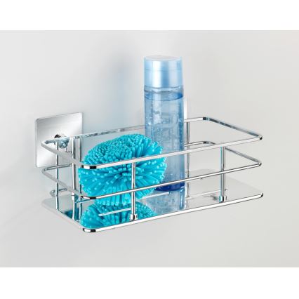 WENKO 23854800 - Lentynėlė TURBO-LOC QUADRO ED. 24x14,5 cm, nerūdijančio plieno / blizgus chromas