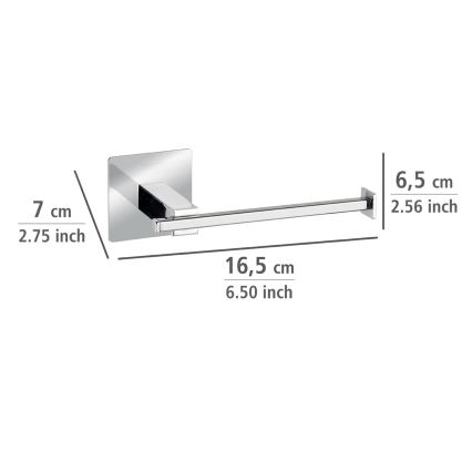 WENKO 23859800 - Tualetinio popieriaus laikiklis TURBO-LOC QUADRO ED 16,5x6,5 cm, nerūdijančio plieno