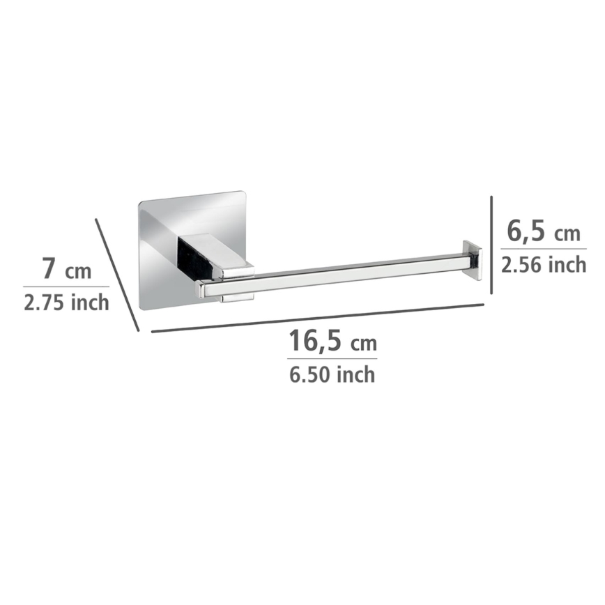 WENKO 23859800 - Tualetinio popieriaus laikiklis TURBO-LOC QUADRO ED 16,5x6,5 cm, nerūdijančio plieno