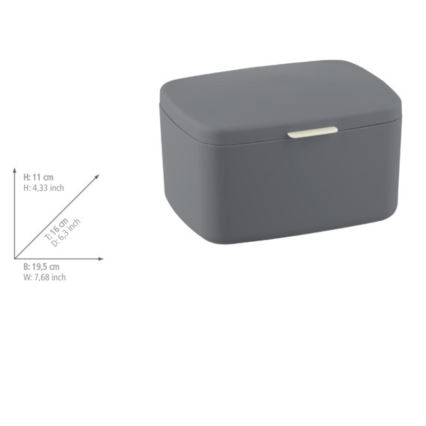 WENKO 23981100 - Dėžutė BARCELONA 19,5x16 cm antracitas/blizgus chromas