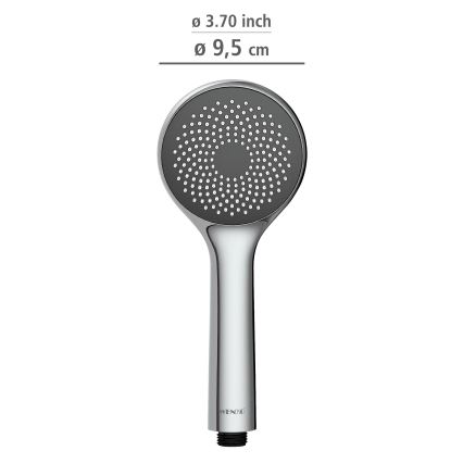 WENKO 23991100 - Dušo galvutė Vandens taupymo sistema 9,5x9,5 cm blizgus chromas/pilka