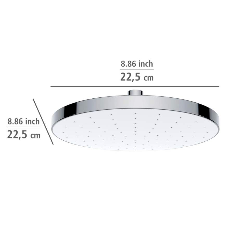 WENKO 24000100-Dušo galvutė AUTOMATINIS VALYMAS 22,5x22,5 cm blizgus chromas/balta