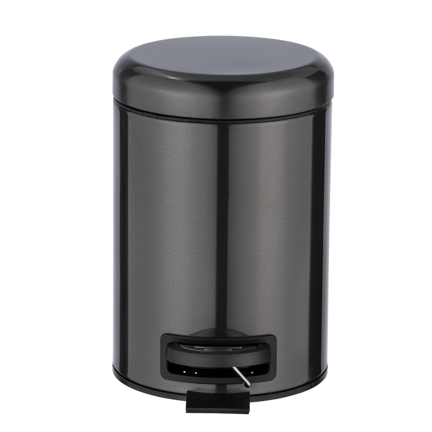 WENKO 24035100 - Šiukšlių dėžė LEMAN 17x25 cm nerūdijančio plieno/juoda