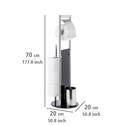 WENKO 24075800 - WC komplektas RAVINA 20x707 cm nerūdijančio plieno/sidabrinė/juoda