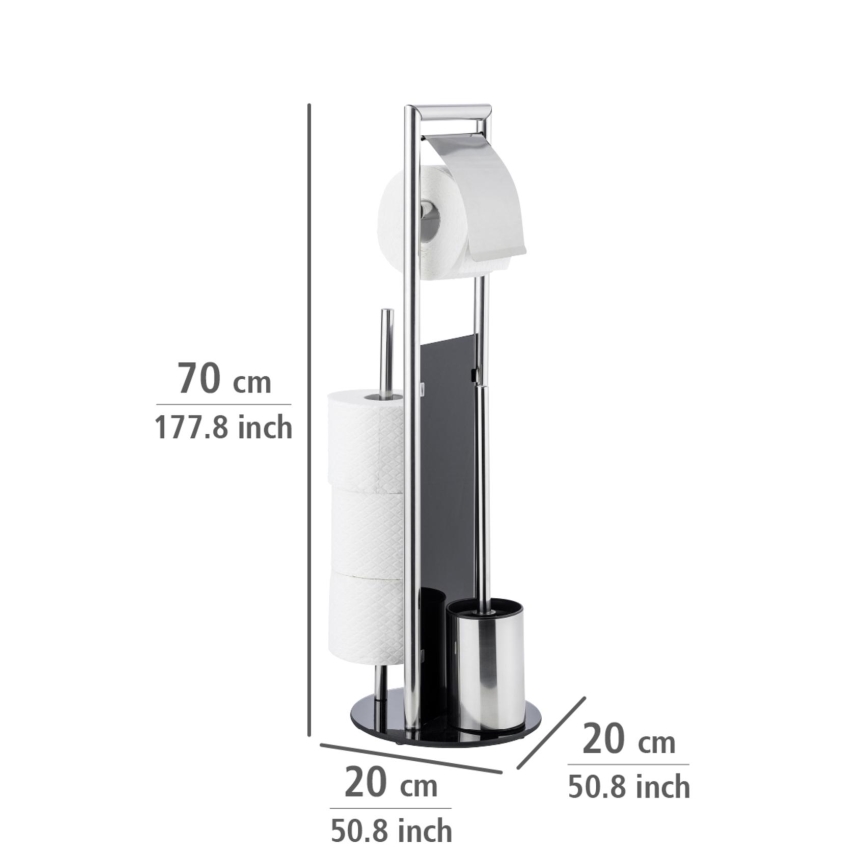WENKO 24075800 - WC komplektas RAVINA 20x707 cm nerūdijančio plieno/sidabrinė/juoda