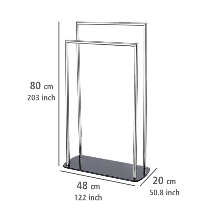 WENKO 24076800 - Rankšluosčių laikiklis RAVINA 48x80 cm nerūdijančio plieno/sidabrinis/juodas