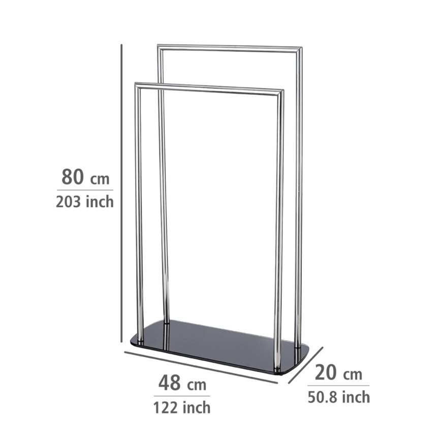 WENKO 24076800 - Rankšluosčių laikiklis RAVINA 48x80 cm nerūdijančio plieno/sidabrinis/juodas