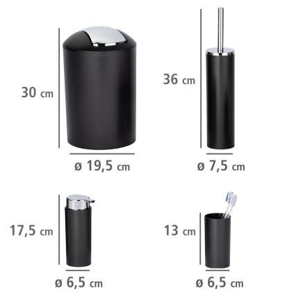 WENKO 24078800 - CALVO rinkinys 6,5x13 cm juodas/blizgus chromas