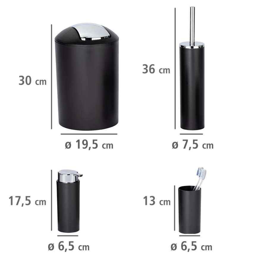 WENKO 24078800 - CALVO rinkinys 6,5x13 cm juodas/blizgus chromas