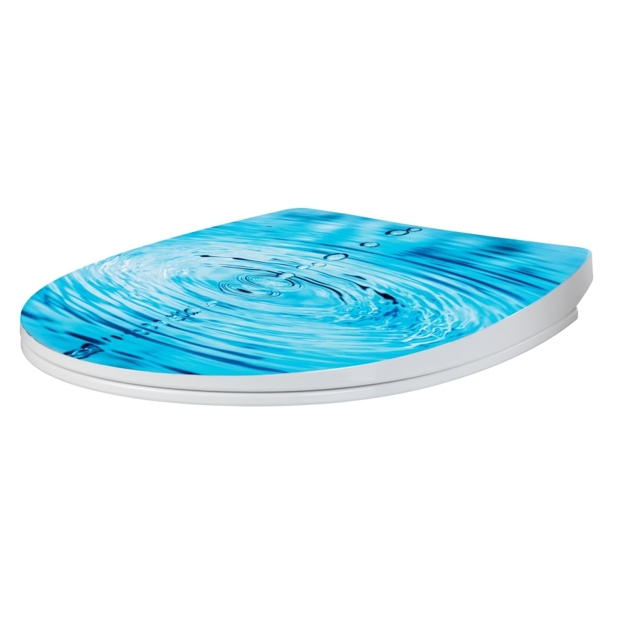 WENKO 24082800-Tualeto sėdynė DROPLETS 45x38,8 cm įvairiaspalvė/blizgus chromas
