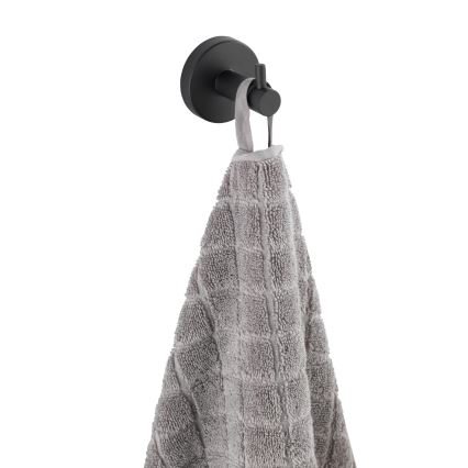 WENKO 24232100-Kabliukas BOSIO BLACK 5,5x5,5 cm nerūdijančio plieno/sidabrinis