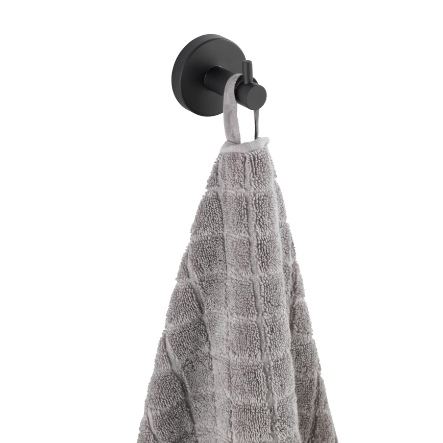 WENKO 24232100-Kabliukas BOSIO BLACK 5,5x5,5 cm nerūdijančio plieno/sidabrinis