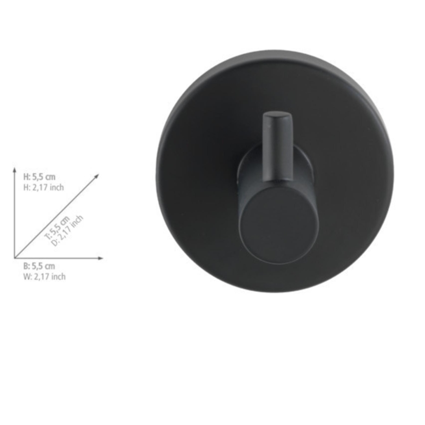 WENKO 24232100-Kabliukas BOSIO BLACK 5,5x5,5 cm nerūdijančio plieno/sidabrinis