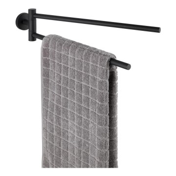 WENKO 24238100-Rankšluosčių laikiklis BOSIO BLACK 5,5x43 cm nerūdijančio plieno/sidabro spalvos