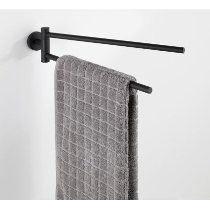 WENKO 24238100-Rankšluosčių laikiklis BOSIO BLACK 5,5x43 cm nerūdijančio plieno/sidabro spalvos