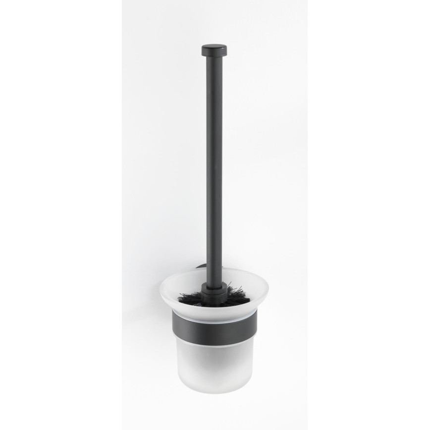 WENKO 24243100-WC tualeto šepetys BOSIO BLACK 10x35 cm nerūdijančio plieno/sidabro spalvos/satinuotas