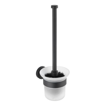 WENKO 24243100-WC WC šepetys BOSIO BLACK 10x35 cm, nerūdijančio plieno/sidabrinis/satinuotas
