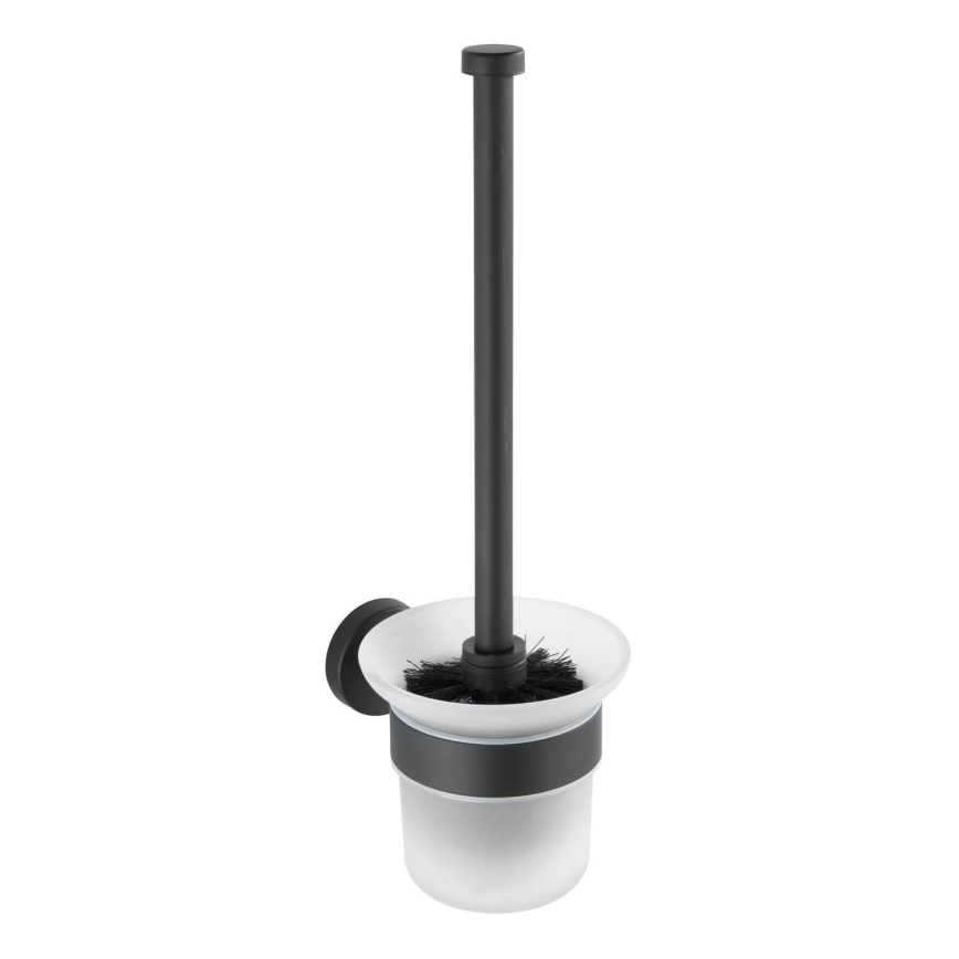 WENKO 24243100-WC WC šepetys BOSIO BLACK 10x35 cm, nerūdijančio plieno/sidabrinis/satinuotas