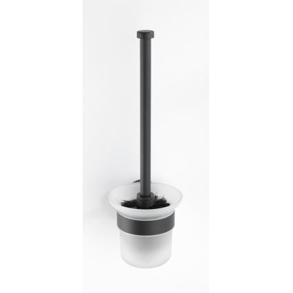 WENKO 24243100-WC WC šepetys BOSIO BLACK 10x35 cm, nerūdijančio plieno/sidabrinis/satinuotas