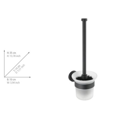 WENKO 24243100-WC WC šepetys BOSIO BLACK 10x35 cm, nerūdijančio plieno/sidabrinis/satinuotas