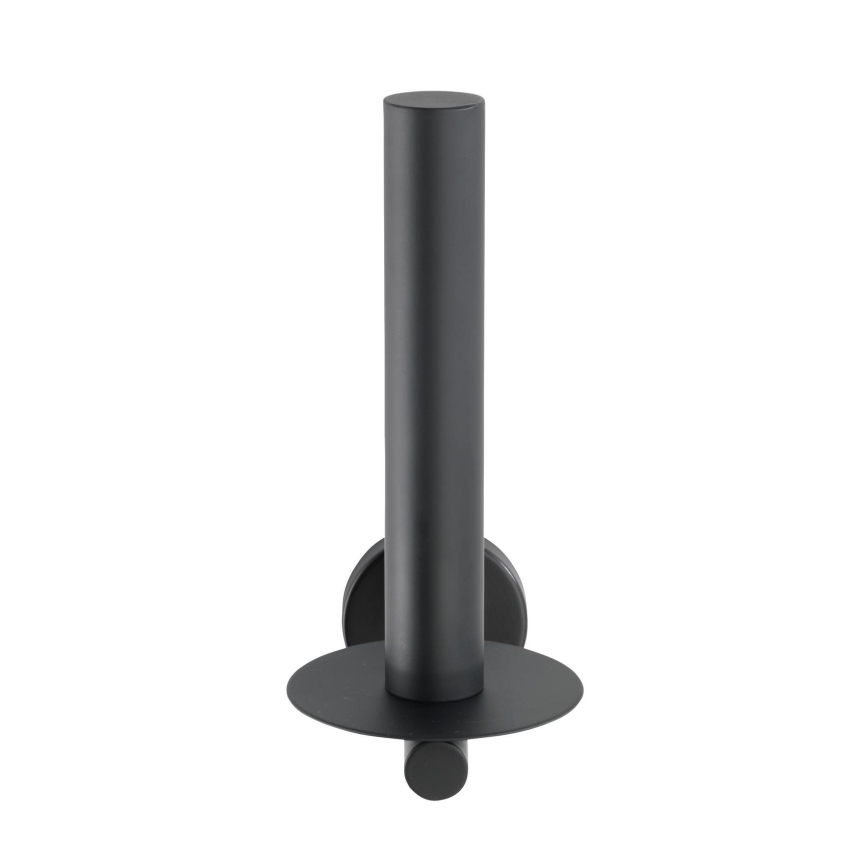 WENKO 24262100-Tualetinio popieriaus laikiklis BOSIO BLACK 8x18 cm, iš nerūdijančio plieno, sidabro spalvos