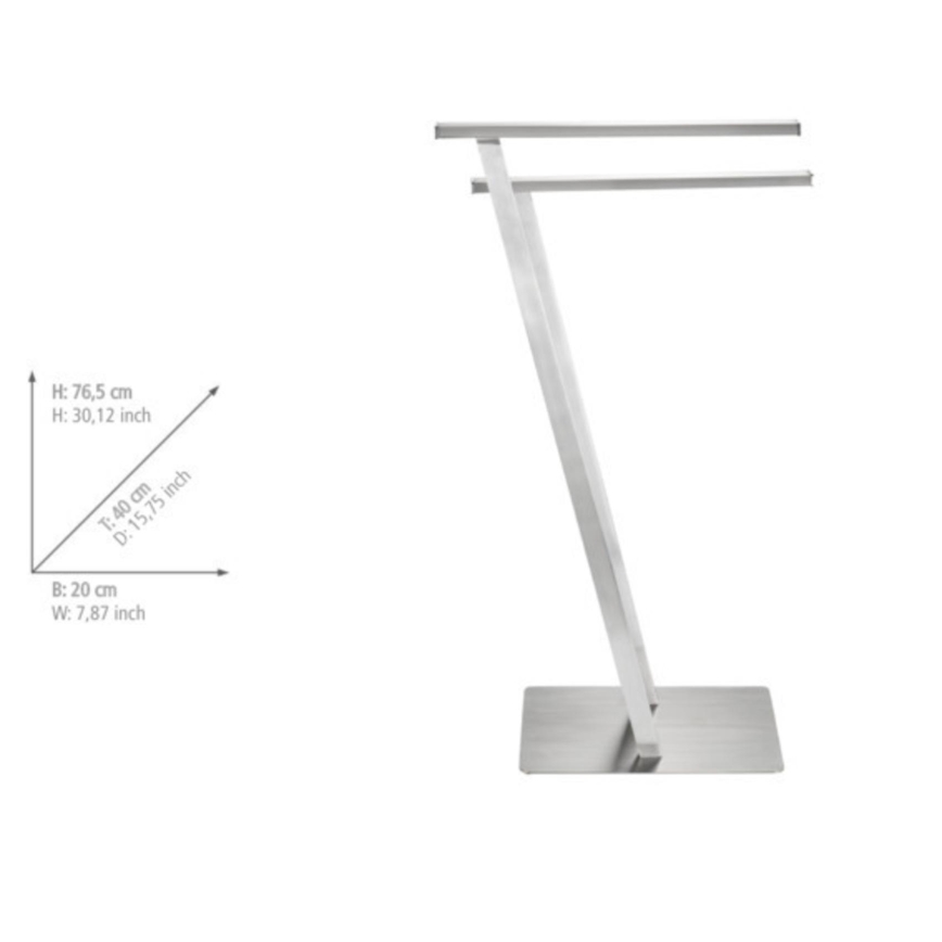 WENKO 24397100 - Rankšluosčių laikiklis LIRIO 20 x 76,5 cm, nerūdijančio plieno, satinuotas